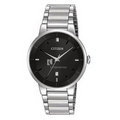 Citizen Men's Black Dial Stainless Steel Bracelet Watch from Pedre